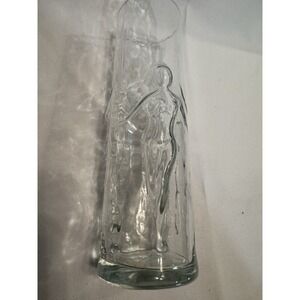 Vtg 1960's Libbey Glass La Femme 3D‎ Dancing Nude Women Vase/Cocktail Glass 9"